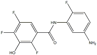 N-(5-amino-2-fluorophenyl)-2,4,5-trifluoro-3-hydroxybenzamide Struktur