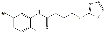 N-(5-amino-2-fluorophenyl)-4-(1,3,4-thiadiazol-2-ylsulfanyl)butanamide Struktur