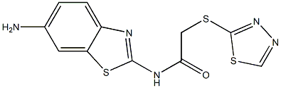 N-(6-amino-1,3-benzothiazol-2-yl)-2-(1,3,4-thiadiazol-2-ylsulfanyl)acetamide Struktur