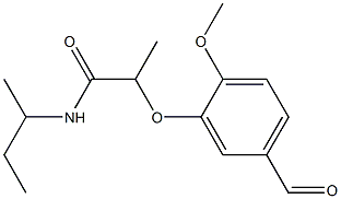 N-(butan-2-yl)-2-(5-formyl-2-methoxyphenoxy)propanamide Struktur