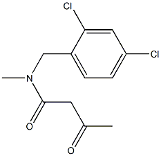 N-[(2,4-dichlorophenyl)methyl]-N-methyl-3-oxobutanamide Struktur