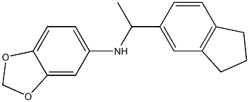 N-[1-(2,3-dihydro-1H-inden-5-yl)ethyl]-2H-1,3-benzodioxol-5-amine Struktur