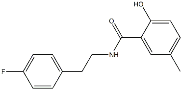 N-[2-(4-fluorophenyl)ethyl]-2-hydroxy-5-methylbenzamide Struktur