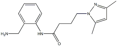 N-[2-(aminomethyl)phenyl]-4-(3,5-dimethyl-1H-pyrazol-1-yl)butanamide Struktur