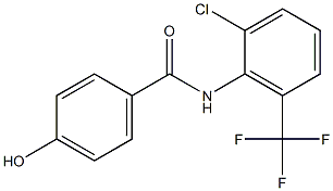 N-[2-chloro-6-(trifluoromethyl)phenyl]-4-hydroxybenzamide Struktur