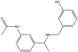 N-[3-(1-{[(3-hydroxyphenyl)methyl]amino}ethyl)phenyl]acetamide Struktur