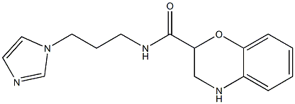 N-[3-(1H-imidazol-1-yl)propyl]-3,4-dihydro-2H-1,4-benzoxazine-2-carboxamide Struktur