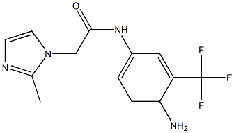 N-[4-amino-3-(trifluoromethyl)phenyl]-2-(2-methyl-1H-imidazol-1-yl)acetamide Struktur