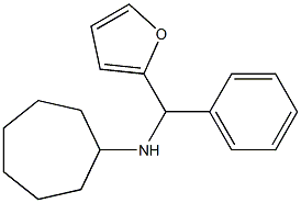 N-[furan-2-yl(phenyl)methyl]cycloheptanamine Struktur