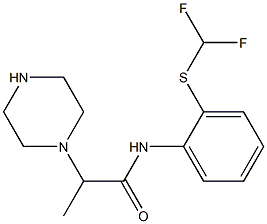 N-{2-[(difluoromethyl)sulfanyl]phenyl}-2-(piperazin-1-yl)propanamide Struktur