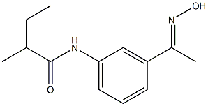 N-{3-[(1E)-N-hydroxyethanimidoyl]phenyl}-2-methylbutanamide Struktur