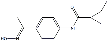 N-{4-[(1E)-N-hydroxyethanimidoyl]phenyl}-2-methylcyclopropanecarboxamide Struktur