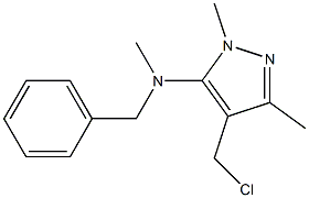 N-benzyl-4-(chloromethyl)-N,1,3-trimethyl-1H-pyrazol-5-amine Struktur