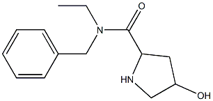 N-benzyl-N-ethyl-4-hydroxypyrrolidine-2-carboxamide Struktur