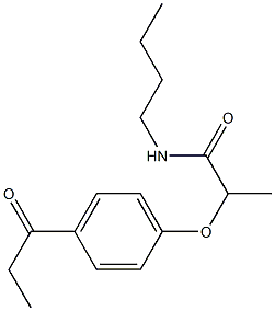 N-butyl-2-(4-propanoylphenoxy)propanamide Struktur