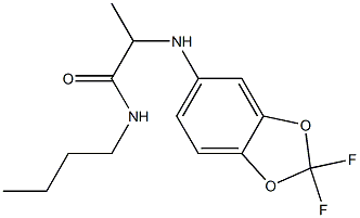 N-butyl-2-[(2,2-difluoro-2H-1,3-benzodioxol-5-yl)amino]propanamide Struktur