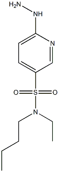 N-butyl-N-ethyl-6-hydrazinylpyridine-3-sulfonamide Struktur