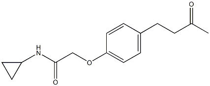 N-cyclopropyl-2-[4-(3-oxobutyl)phenoxy]acetamide Struktur