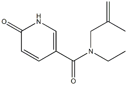 N-ethyl-N-(2-methylprop-2-en-1-yl)-6-oxo-1,6-dihydropyridine-3-carboxamide Struktur