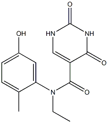 N-ethyl-N-(5-hydroxy-2-methylphenyl)-2,4-dioxo-1,2,3,4-tetrahydropyrimidine-5-carboxamide Struktur