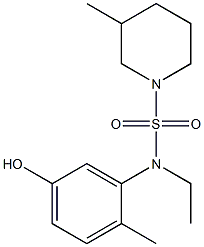 N-ethyl-N-(5-hydroxy-2-methylphenyl)-3-methylpiperidine-1-sulfonamide Struktur