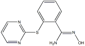 N'-hydroxy-2-(pyrimidin-2-ylsulfanyl)benzene-1-carboximidamide Struktur