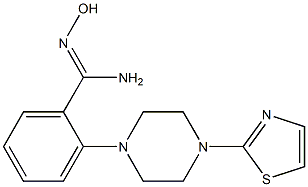 N'-hydroxy-2-[4-(1,3-thiazol-2-yl)piperazin-1-yl]benzene-1-carboximidamide Struktur