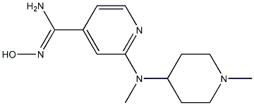 N'-hydroxy-2-[methyl(1-methylpiperidin-4-yl)amino]pyridine-4-carboximidamide Struktur