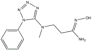 N'-hydroxy-3-[methyl(1-phenyl-1H-1,2,3,4-tetrazol-5-yl)amino]propanimidamide Struktur