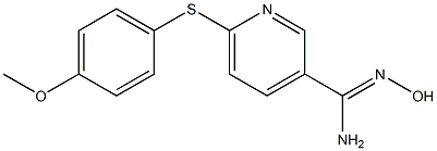 N'-hydroxy-6-[(4-methoxyphenyl)sulfanyl]pyridine-3-carboximidamide Struktur