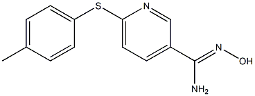 N'-hydroxy-6-[(4-methylphenyl)sulfanyl]pyridine-3-carboximidamide Struktur