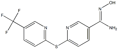 N'-hydroxy-6-{[5-(trifluoromethyl)pyridin-2-yl]sulfanyl}pyridine-3-carboximidamide Struktur