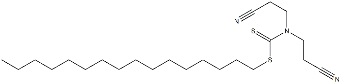 N,N-bis(2-cyanoethyl)-1-hexadecylsulfanyl-methanethioamide Struktur