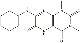 2,4,6(3H)-Pteridinetrione,  7-(cyclohexylamino)-1,5-dihydro-1,3-dimethyl- Struktur