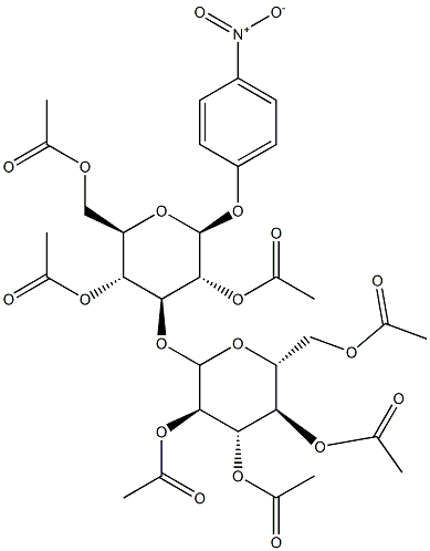 4-Nitrophenyl 2,4,6-Tri-O-acetyl-3-O-(2,3,4,6-tetra-O-acetyl --D-glucopyranosyl)-b-D-glucopyranoside Struktur