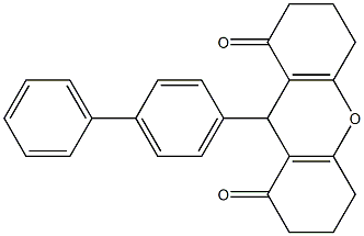 9-[1,1'-biphenyl]-4-yl-3,4,5,6,7,9-hexahydro-1H-xanthene-1,8(2H)-dione Struktur