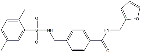 4-({[(2,5-dimethylphenyl)sulfonyl]amino}methyl)-N-(2-furylmethyl)benzamide Struktur