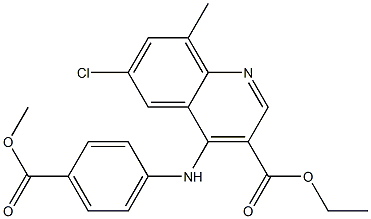 ethyl 6-chloro-4-[4-(methoxycarbonyl)anilino]-8-methyl-3-quinolinecarboxylate Struktur