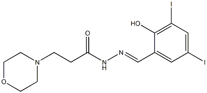 N'-(2-hydroxy-3,5-diiodobenzylidene)-3-(4-morpholinyl)propanohydrazide Struktur