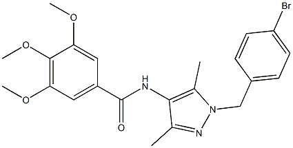 N-[1-(4-bromobenzyl)-3,5-dimethyl-1H-pyrazol-4-yl]-3,4,5-trimethoxybenzamide Struktur