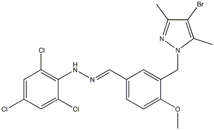 3-[(4-bromo-3,5-dimethyl-1H-pyrazol-1-yl)methyl]-4-methoxybenzaldehyde (2,4,6-trichlorophenyl)hydrazone Struktur