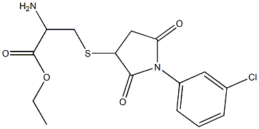 ethyl 2-amino-3-{[1-(3-chlorophenyl)-2,5-dioxo-3-pyrrolidinyl]sulfanyl}propanoate Struktur