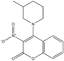 3-nitro-4-(3-methyl-1-piperidinyl)-2H-chromen-2-one Struktur