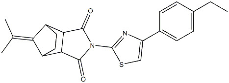 4-[4-(4-ethylphenyl)-1,3-thiazol-2-yl]-10-(1-methylethylidene)-4-azatricyclo[5.2.1.0~2,6~]decane-3,5-dione Struktur