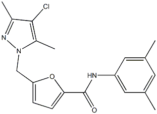 5-[(4-chloro-3,5-dimethyl-1H-pyrazol-1-yl)methyl]-N-(3,5-dimethylphenyl)-2-furamide Struktur