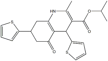 isopropyl 2-methyl-5-oxo-4,7-di(2-thienyl)-1,4,5,6,7,8-hexahydro-3-quinolinecarboxylate Struktur