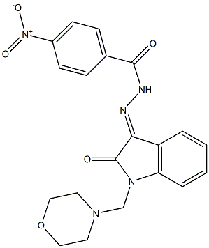 4-nitro-N'-[1-(4-morpholinylmethyl)-2-oxo-1,2-dihydro-3H-indol-3-ylidene]benzohydrazide Struktur