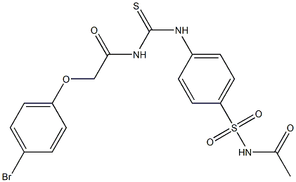 N-acetyl-4-[({[(4-bromophenoxy)acetyl]amino}carbothioyl)amino]benzenesulfonamide Struktur