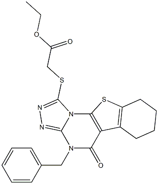 ethyl [(4-benzyl-5-oxo-4,5,6,7,8,9-hexahydro[1]benzothieno[3,2-e][1,2,4]triazolo[4,3-a]pyrimidin-1-yl)sulfanyl]acetate Struktur