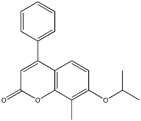 7-isopropoxy-8-methyl-4-phenyl-2H-chromen-2-one Struktur